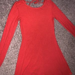 Orange backless dress